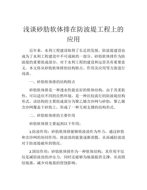 浅谈砂肋软体排在防波堤工程上的应用