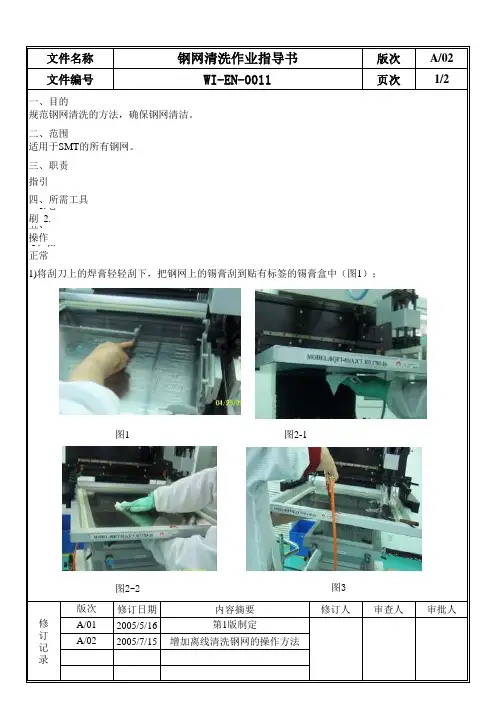 钢网清洗作业指导书