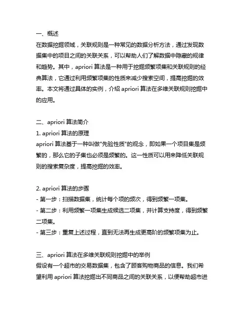 apriori多维关联规则举例