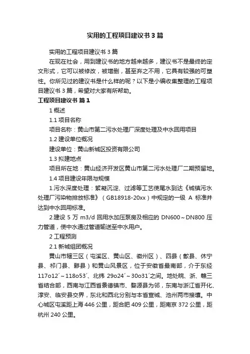 实用的工程项目建议书3篇