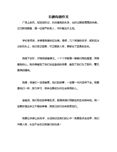 丰碑有感作文