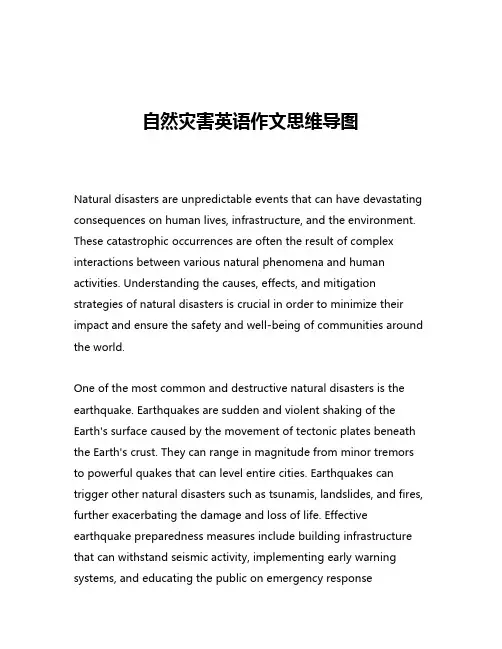 自然灾害英语作文思维导图