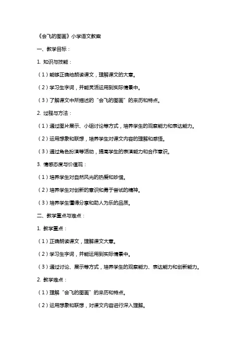 《会飞的图画》小学语文教案