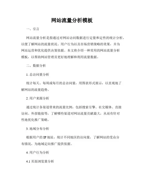 网站流量分析模板