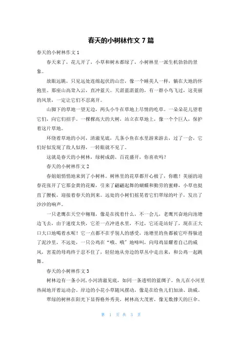 春天的小树林作文7篇