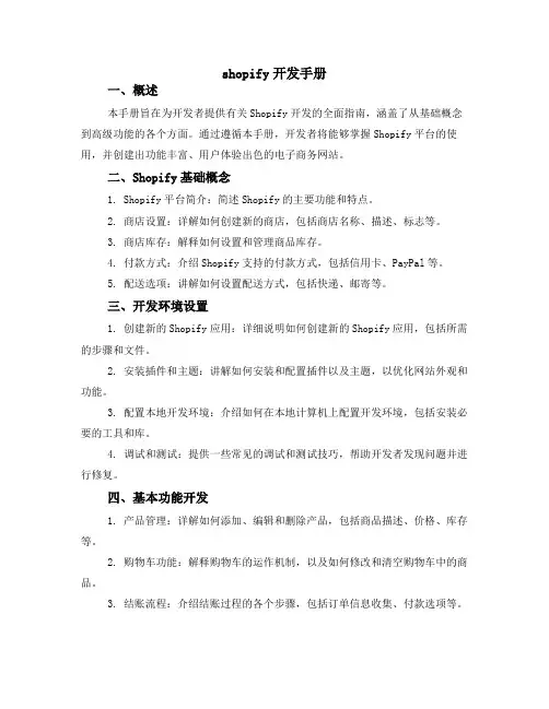 shopify开发手册