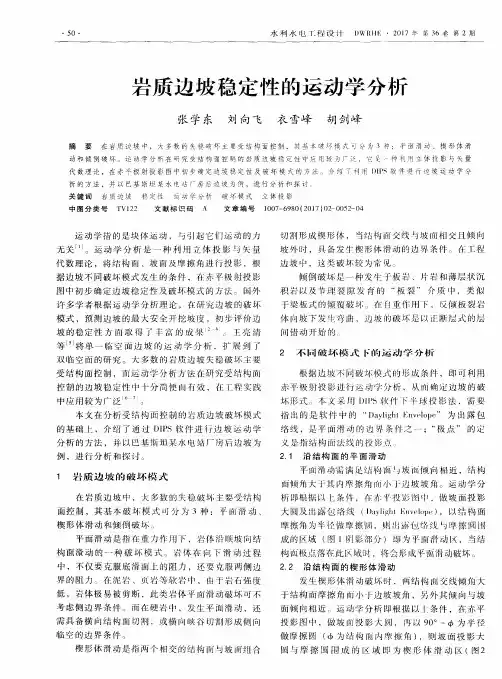 岩质边坡稳定性的运动学分析