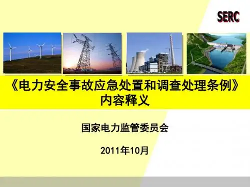 《电力安全事故应急处置和调查处理条例》内容释义