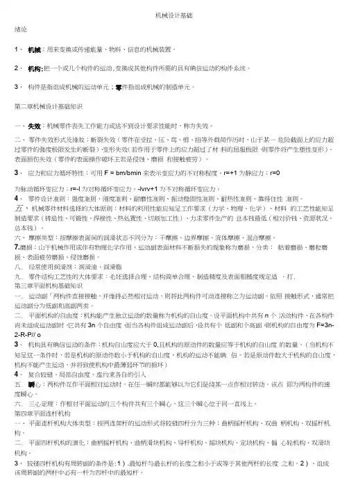 机械设计基础考试重点