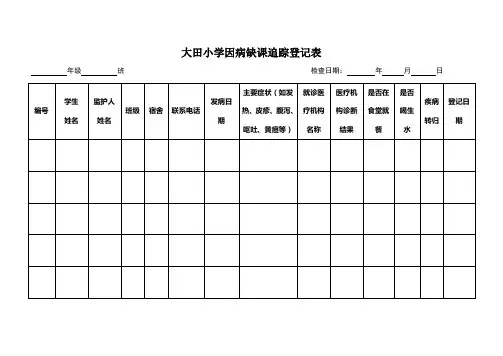 因病缺课追踪登记表