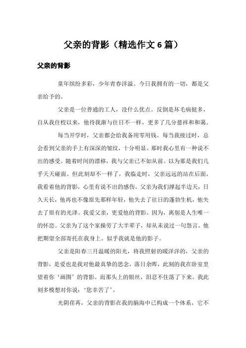 父亲的背影(精选作文6篇)