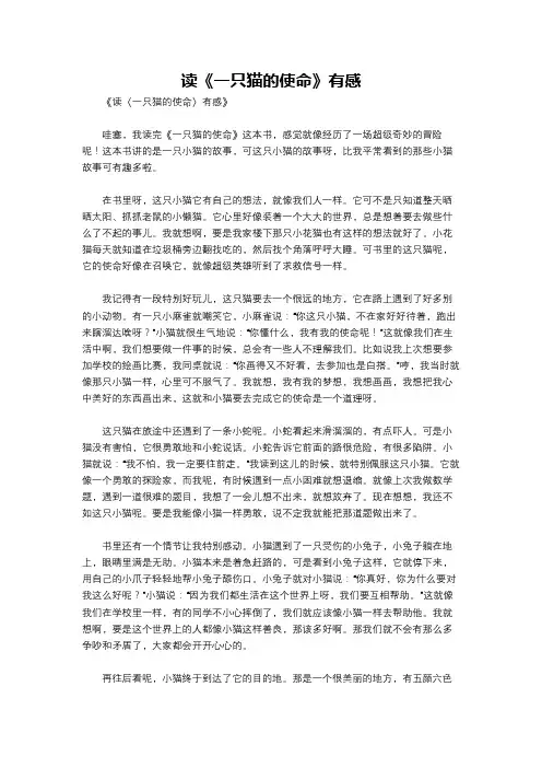 读《一只猫的使命》有感