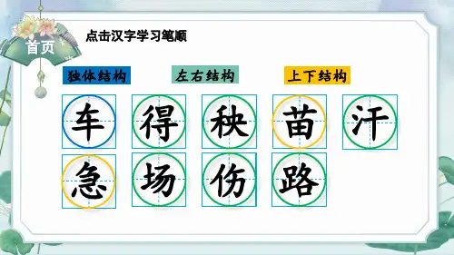部编版二年级语文上册 24 风娃娃 生字笔顺 课件