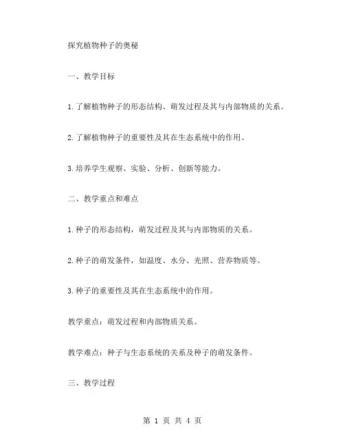 探究植物种子的奥秘教案