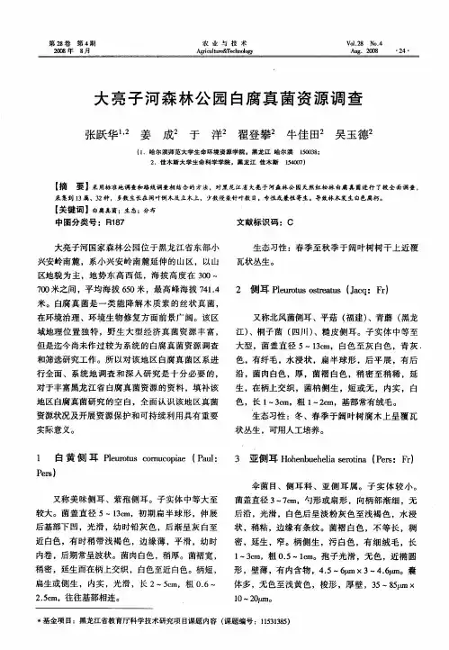 大亮子河森林公园白腐真菌资源调查