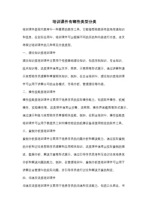 培训课件有哪些类型分类