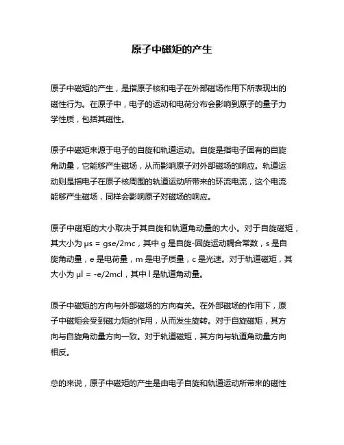 原子中磁矩的产生