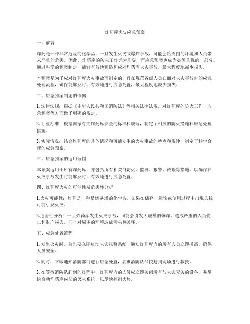炸药库火灾应急预案