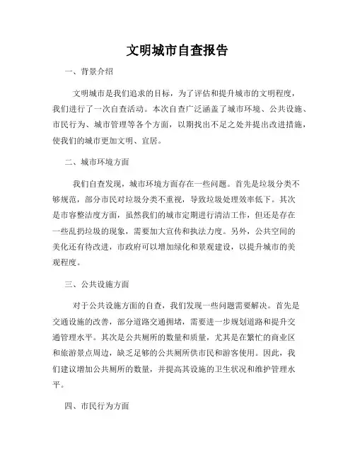 文明城市自查报告