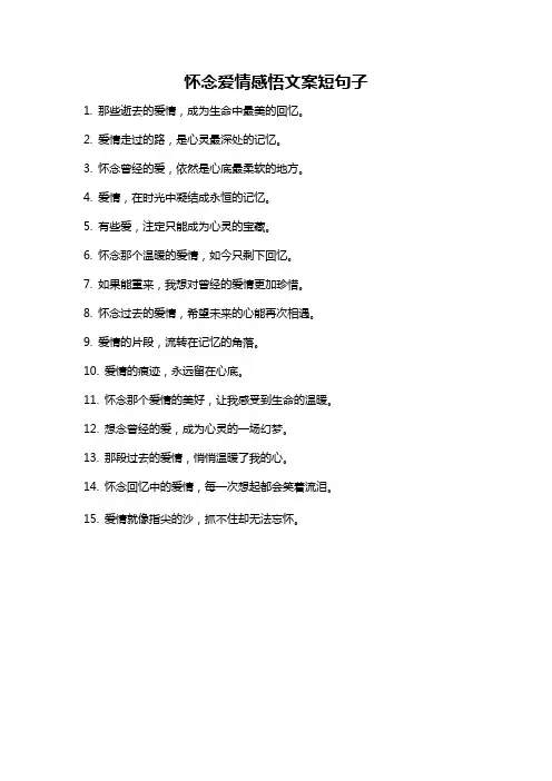 怀念爱情感悟文案短句子