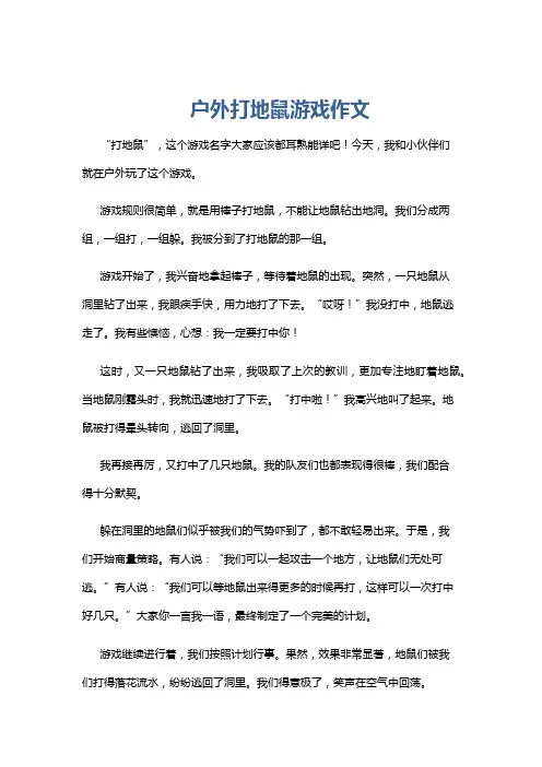 户外打地鼠游戏作文