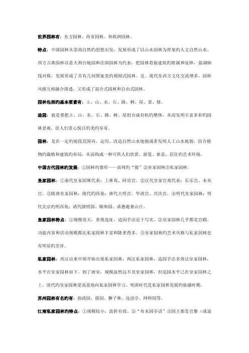 重庆园林助理工程师复习重点园林理论