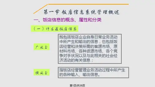 饭店管理概论饭店信息系统管理PPT课件