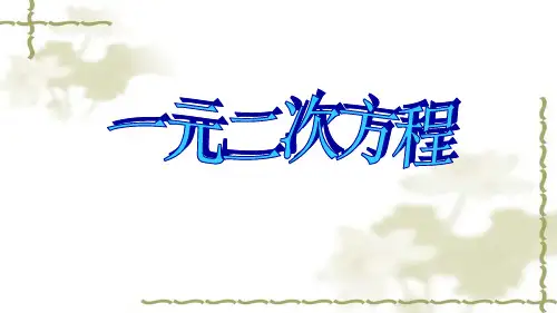 人教版九年级上册 第二十一章 21.1 一元二次方程 课件(共25张PPT)