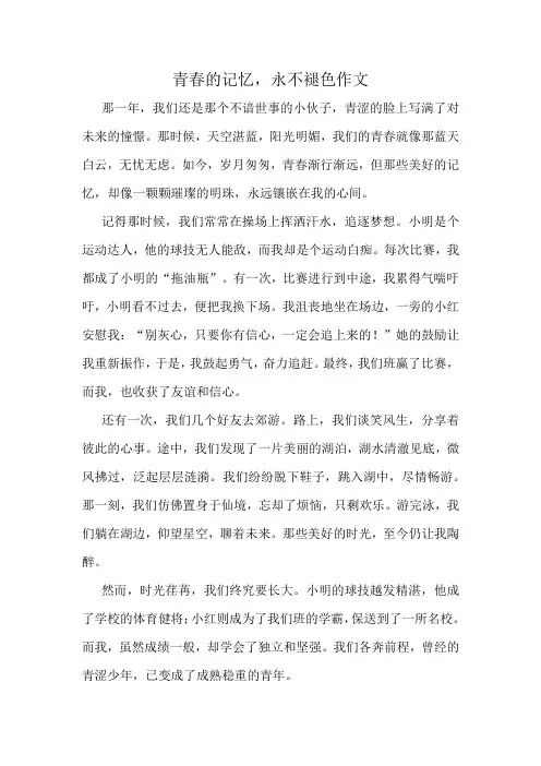 青春的记忆,永不褪色作文精选10篇