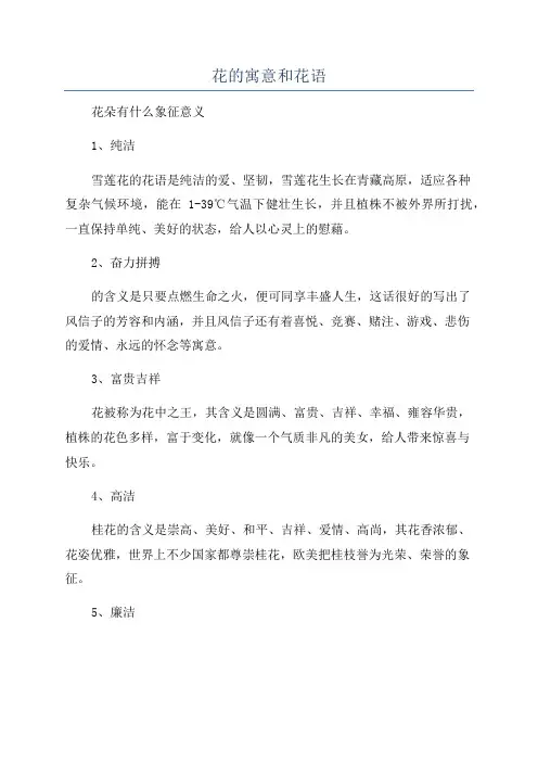 花的寓意和花语