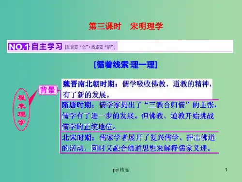 高考历史一轮复习 第三课时 宋明理学课件 新人教版必修2
