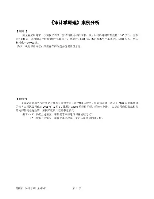 审计案例分析(1~20)