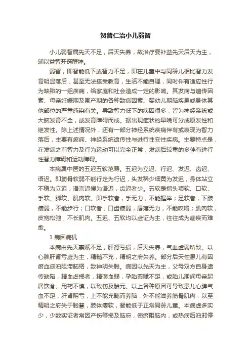 贺普仁治小儿弱智