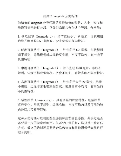 肺结节lungrads分类标准