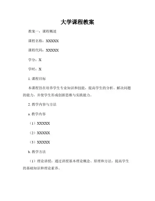 大学课程教案