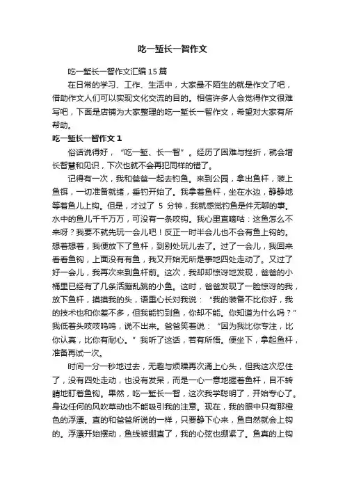 吃一堑长一智作文