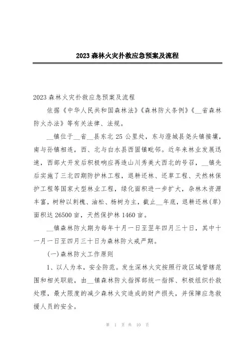 2023森林火灾扑救应急预案及流程