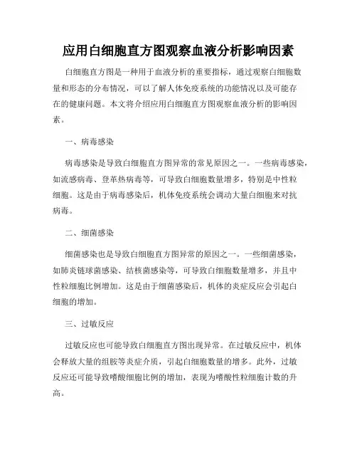 应用白细胞直方图观察血液分析影响因素