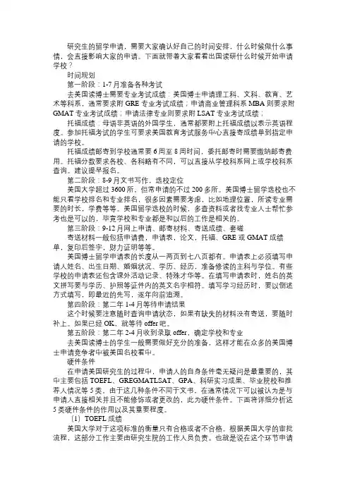 出国读研什么时候开始申请学校
