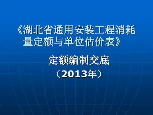 [湖北]2013版通用安装工程消耗量定额与单位估价表宣贯讲义