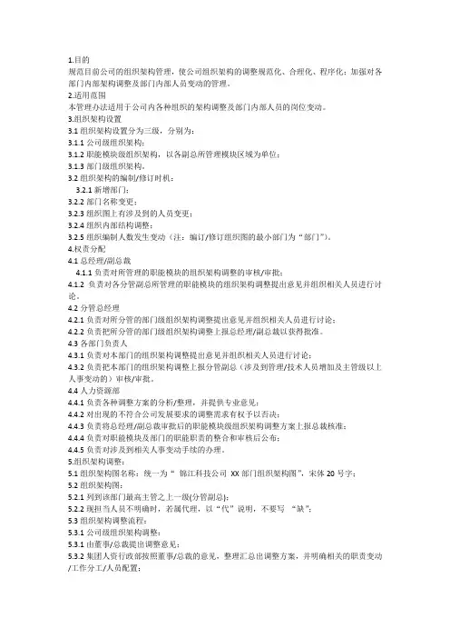 组织架构与定岗定编管理办法
