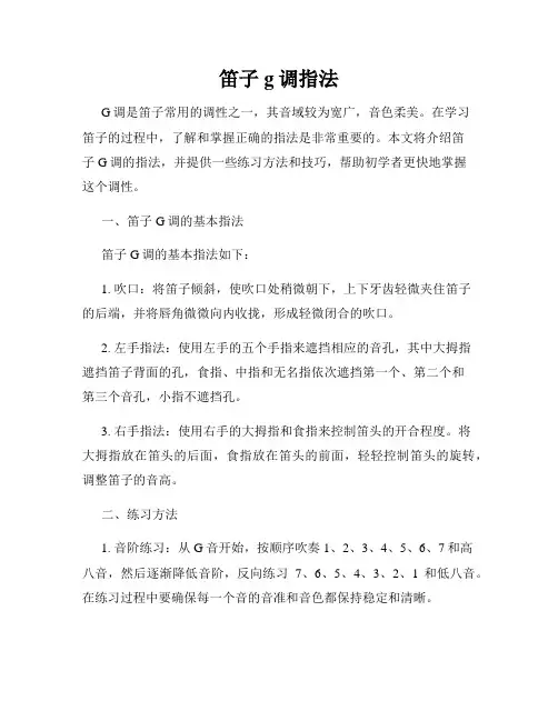 笛子g调指法