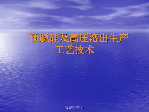 预脱硅及高压溶出生产工艺技术