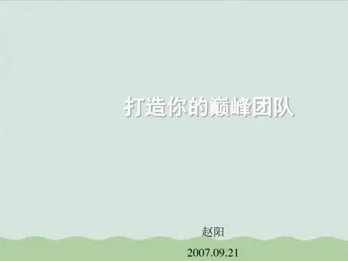 打造你的巅峰团队讲义(PPT 72页)