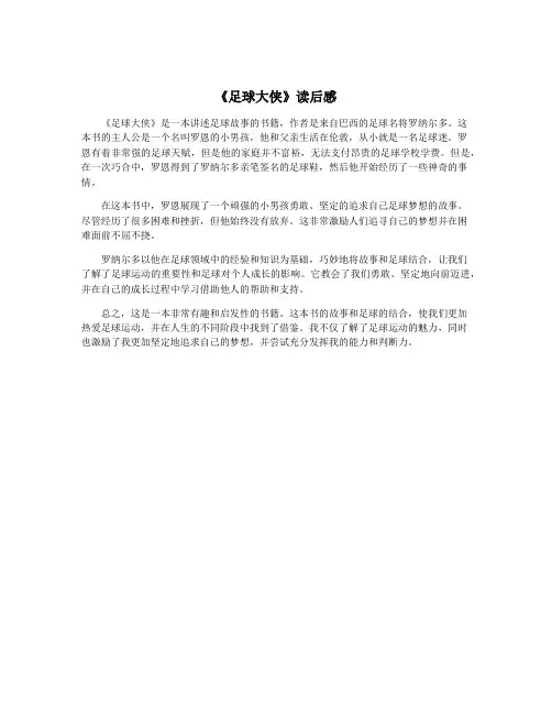 《足球大侠》读后感