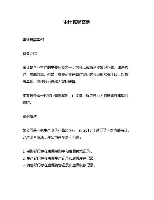 审计舞弊案例