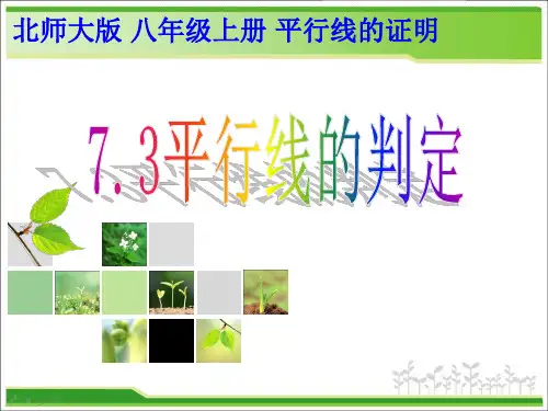 北师大八年级上册数学第七章平行线的证明7.3 平行线的判定