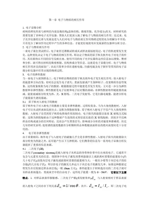 现代分析技术知识要点(部分)
