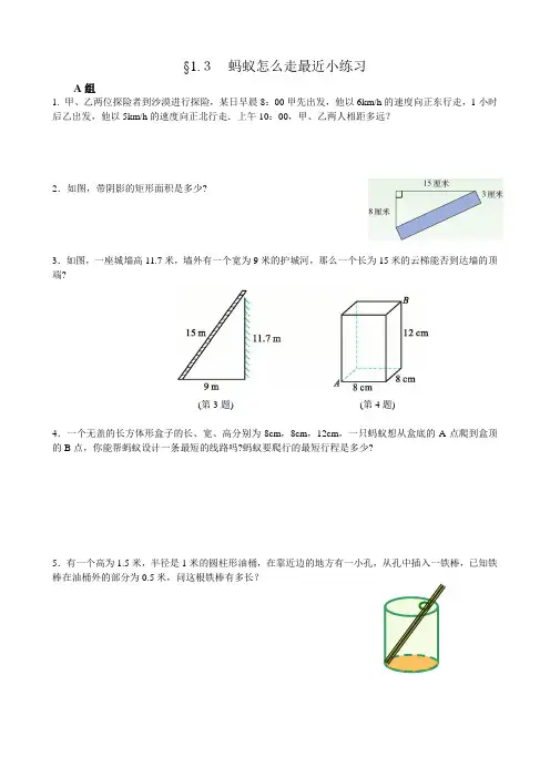 1.3蚂蚁怎么走最近小练习