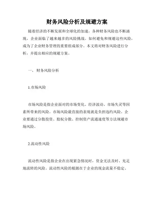 财务风险分析及规避方案
